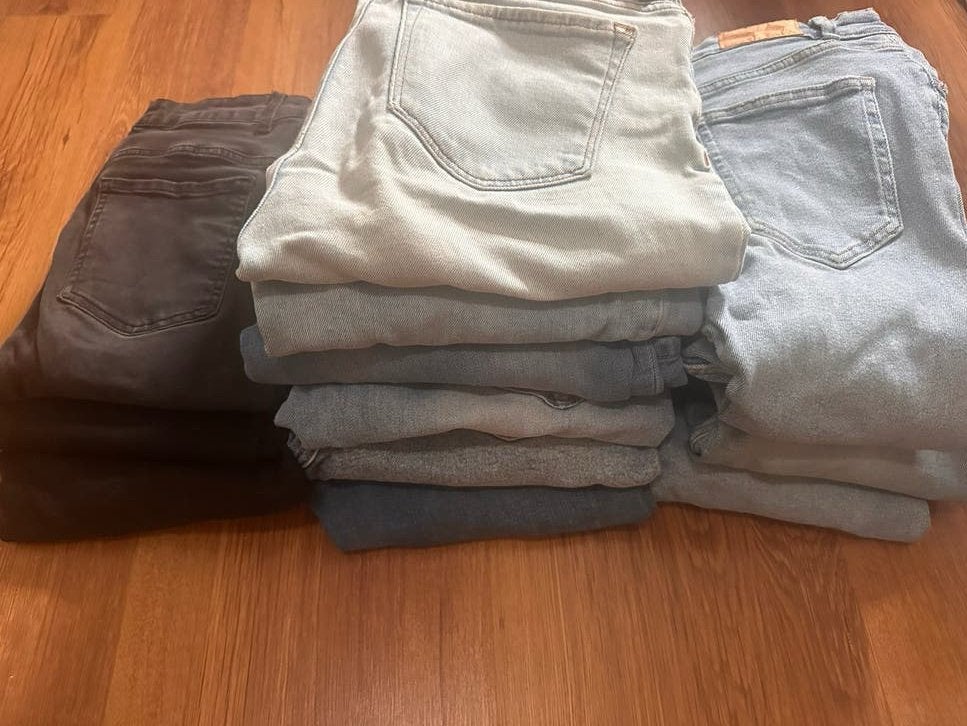 Groot pakket spijkerbroeken en shorts maat 34/36, Ophalen of Verzenden, Gedragen, Blauw, W28 - W29 (confectie 36)