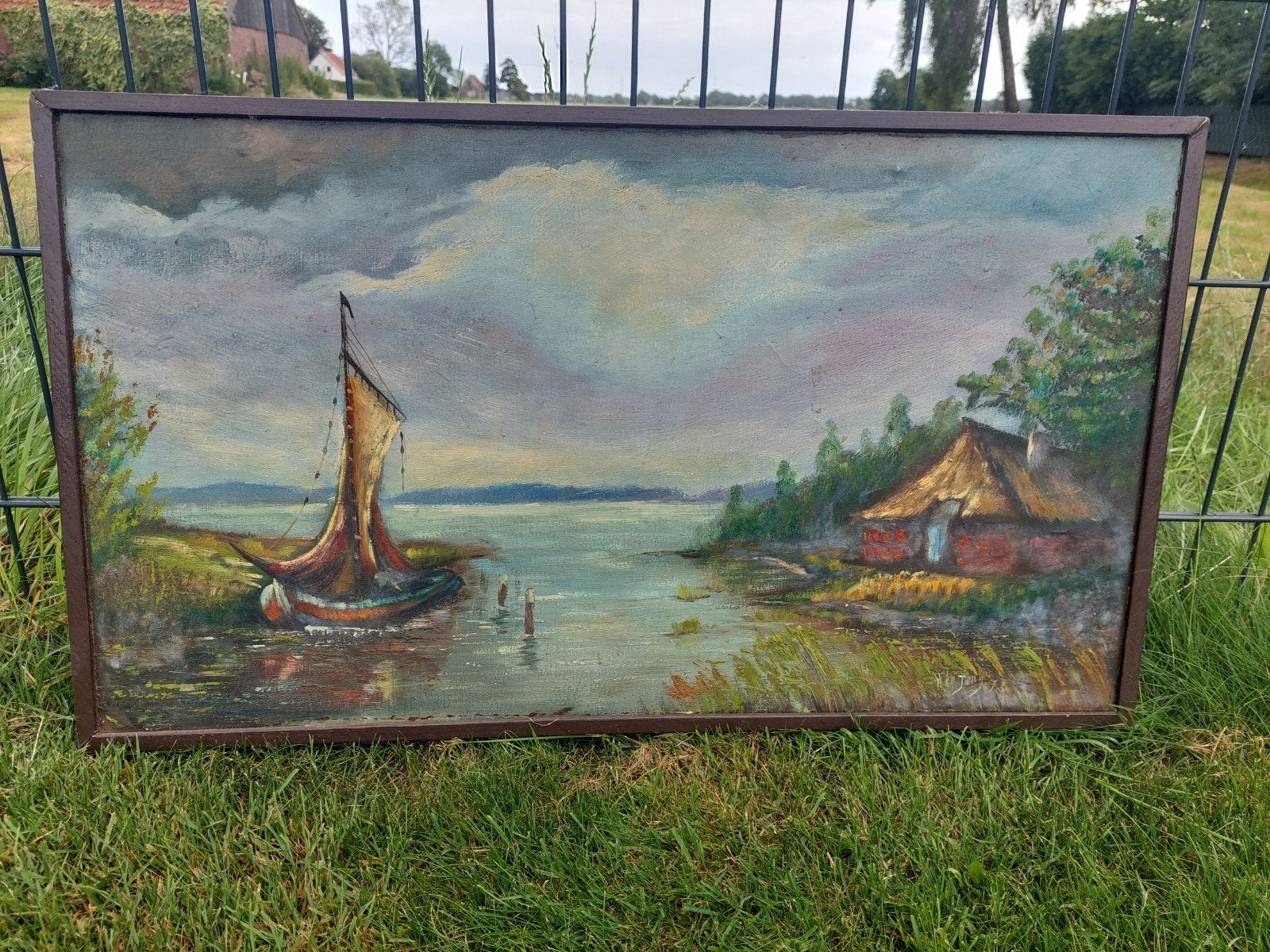 Groot schilderij landschap - Hans de Jong (1973), Ophalen, Maritiem / water, Doek, Realistisch