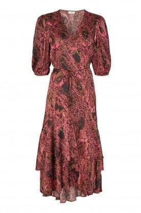 Copenhagen Muse jurk S. Snake print overslagmodel, Meerkleurig, Copenhagen Muse, Ophalen of Verzenden, Zo goed als nieuw