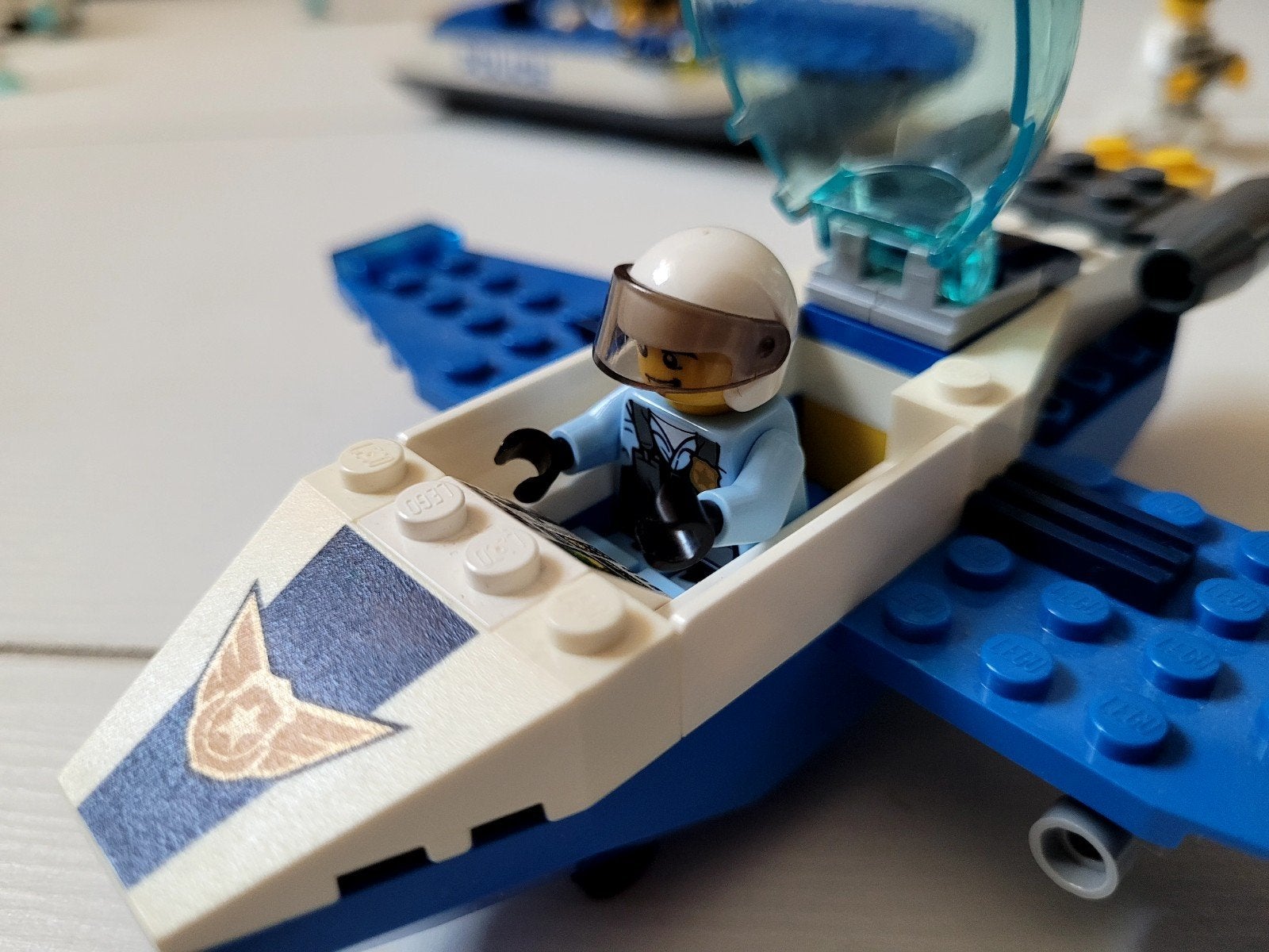 Lego City Politie Vliegtuig en Boot met Minifiguren, Lego, Ophalen of Verzenden, Complete set, Compleet