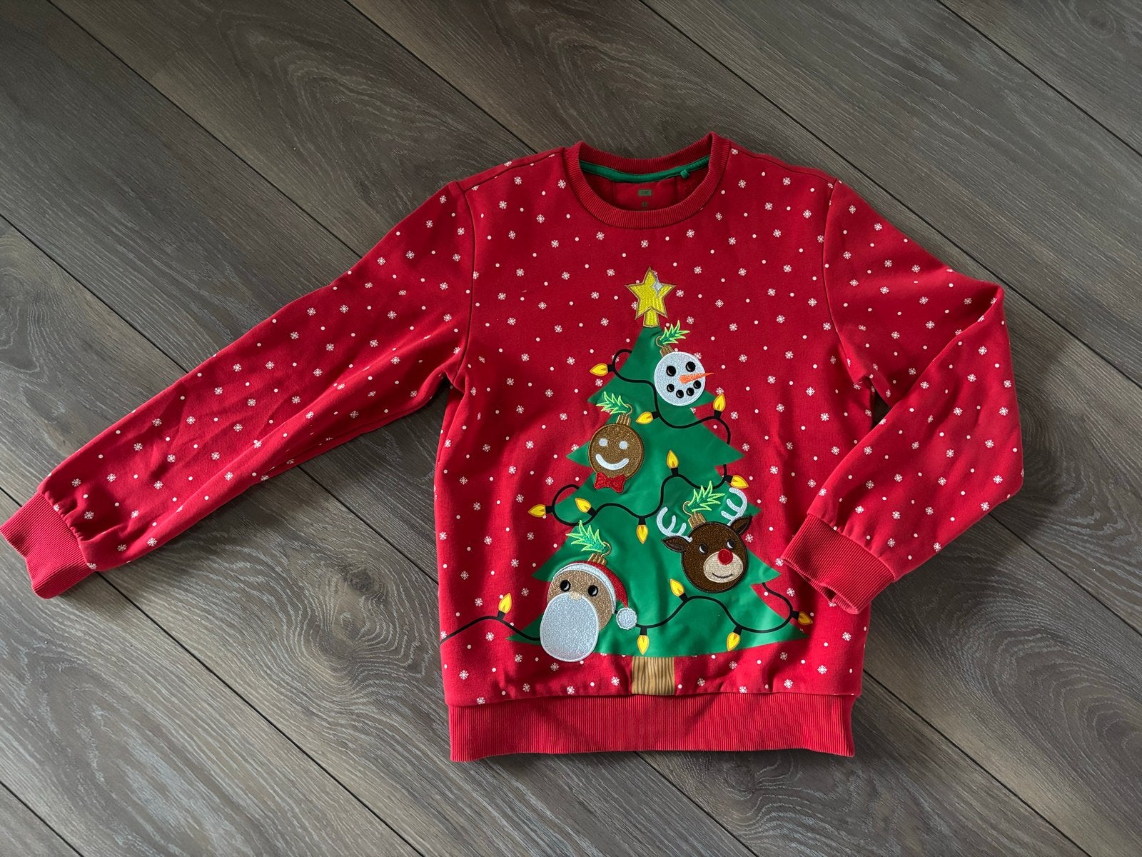 Kerst sweater met kerstboom - Maat 146/152, Kinderen en Baby's, Ophalen of Verzenden, Zo goed als nieuw, Jongen of Meisje, Trui of Vest
