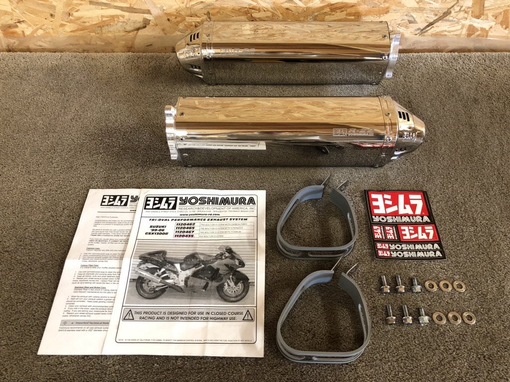 Yoshimura R-22 Bling uitlaten GSX1300R Hayabusa 1999-2007, Gebruikt, 5420 Daniels Street, Chino, CA, 91710, US, Verzenden, Sales@yoshimura-rd.com