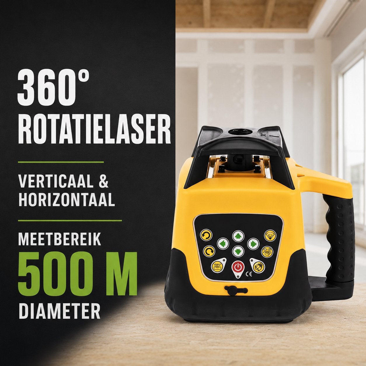 Bouwlaserpro .nl 360 Rotatielaser met Statief NIEUW, Doe-het-zelf en Verbouw, Ophalen of Verzenden, Nieuw, Overige meters