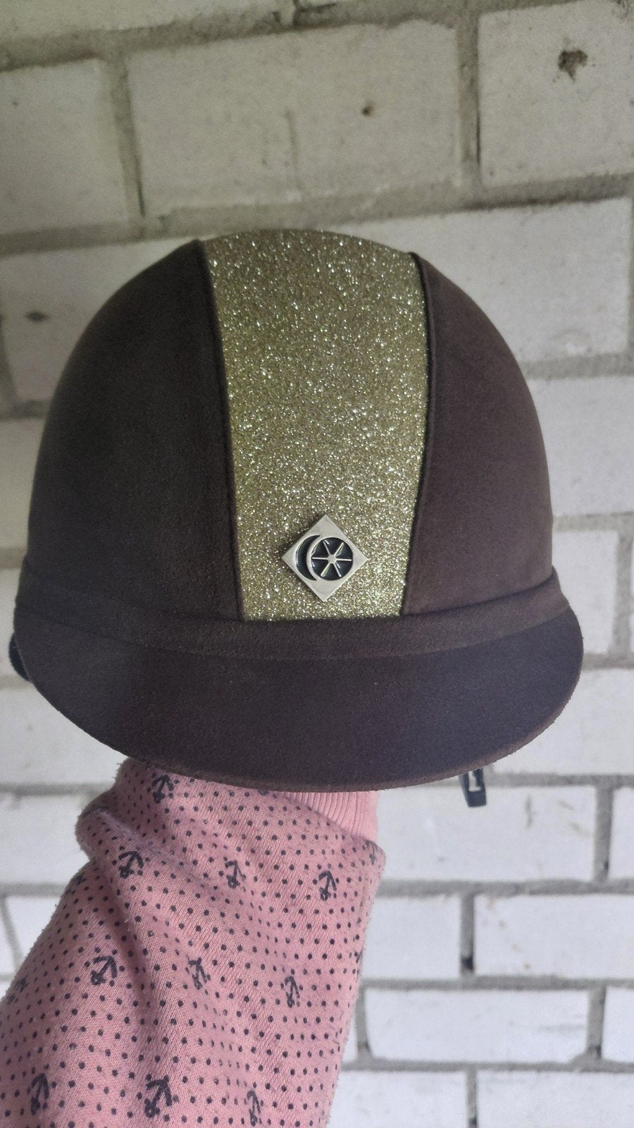 Bruine Charles Owen cap, Dieren en Toebehoren, Overige merken, Ophalen of Verzenden, Zo goed als nieuw, Rijhelm/cap