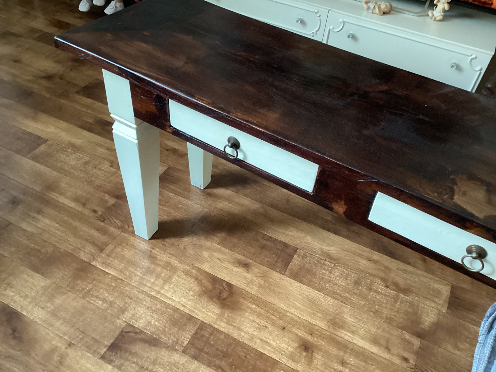 Side table teak hout, Huis en Inrichting, Tafels | Salontafels, 100 tot 150 cm, Zo goed als nieuw, Rechthoekig, 50 tot 100 cm