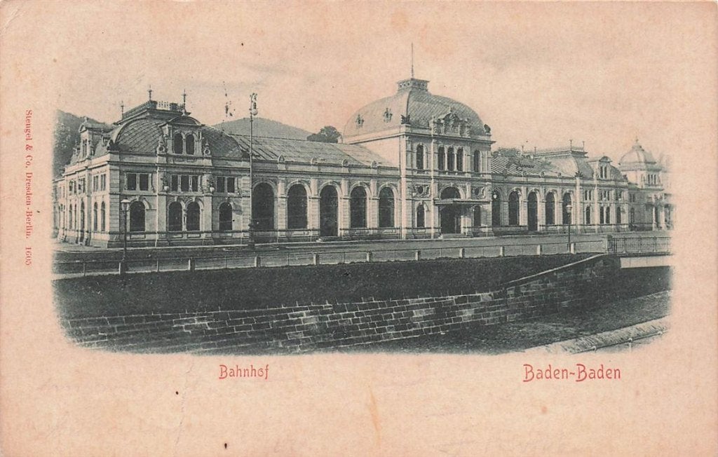 703-226-043 Bahnhof Baden-Baden, Ophalen of Verzenden, Voor 1920, Duitsland