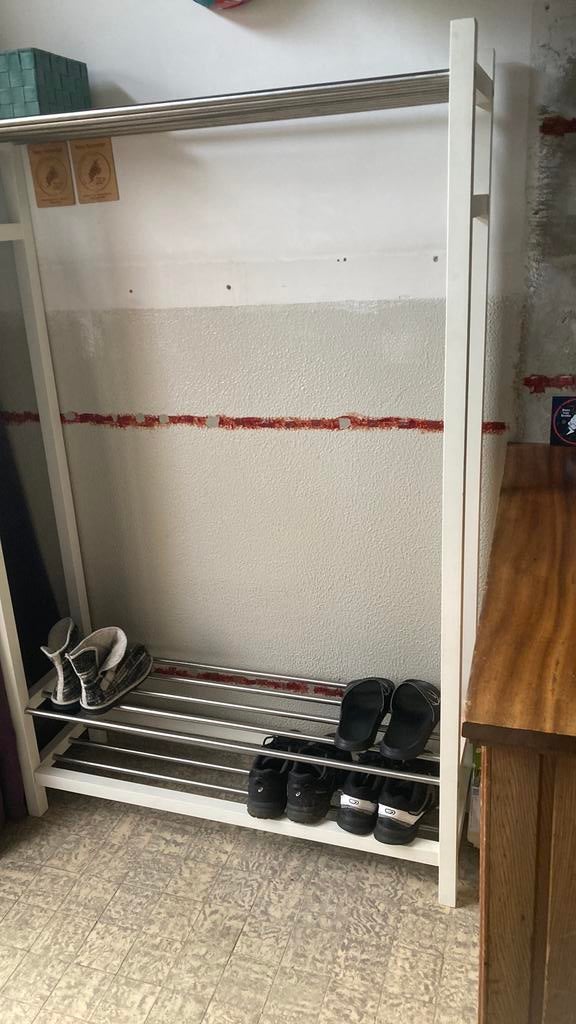 Garderobe- Schoenenrek wit, Ophalen, Gebruikt