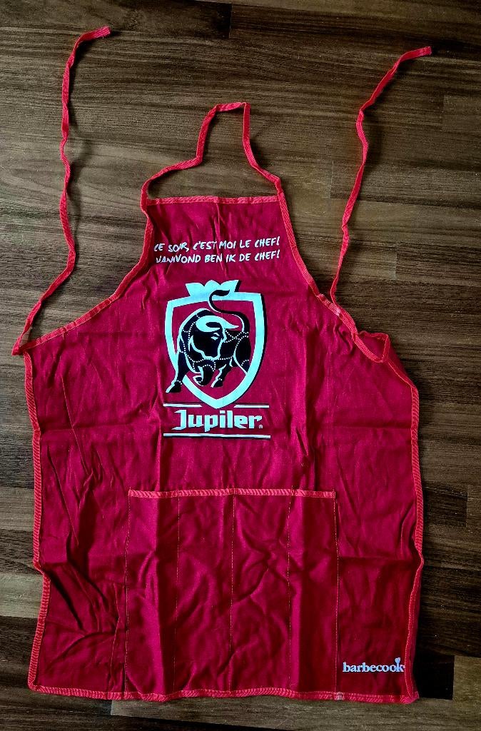 Nieuw rood bier schort met het logo van Jupiler 2, Ophalen of Verzenden, Nieuw, Kleding, Jupiler