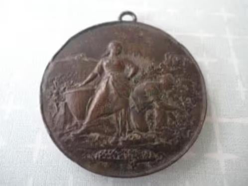 Oude Zware Franse medaille, Bloemenwedstrijd, Verzenden, Overige materialen, Buitenland