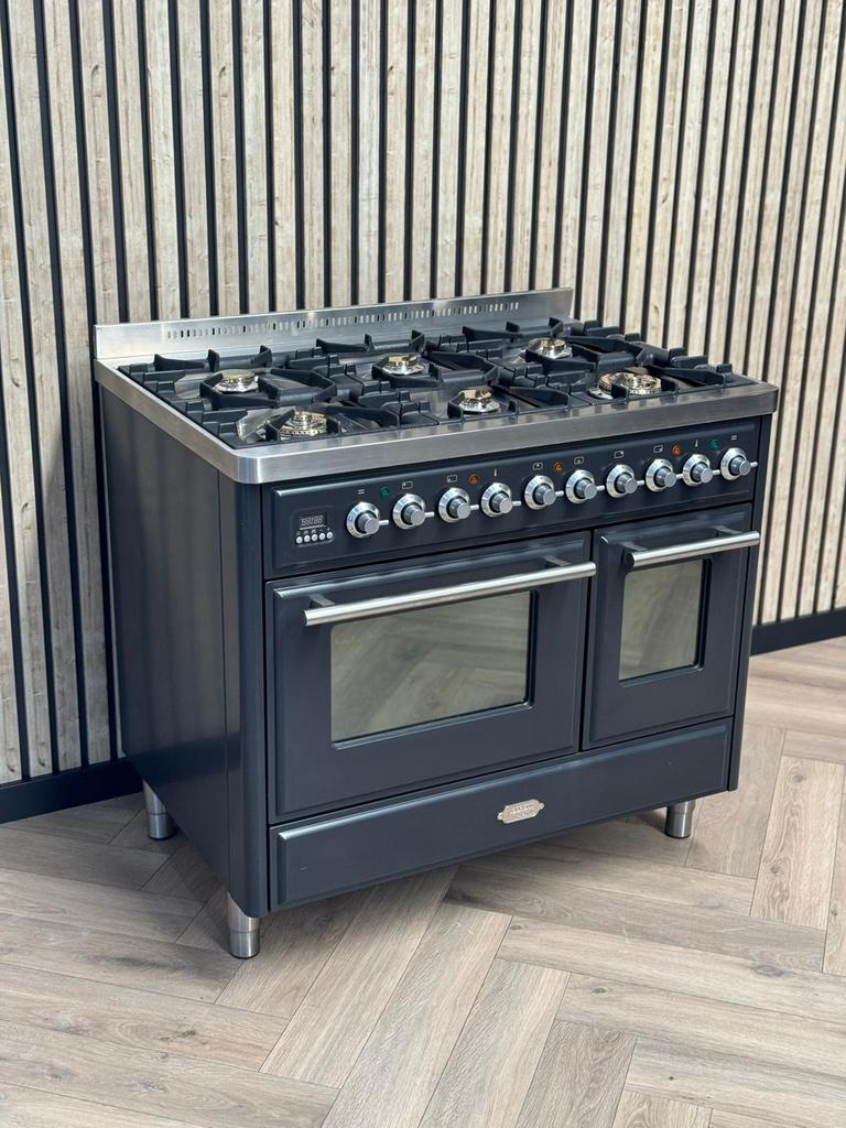Luxe Boretti Majestic Antraciet 100cm Gas Dubbele Oven, 60 cm of meer, Ophalen of Verzenden, Gas, Vrijstaand
