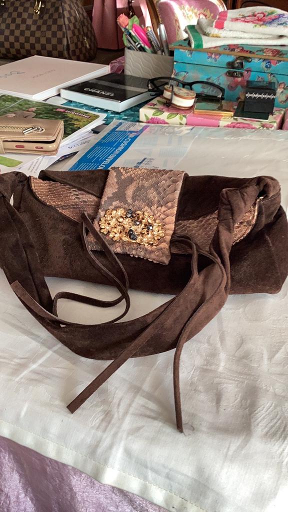 Suede tas, Ophalen of Verzenden