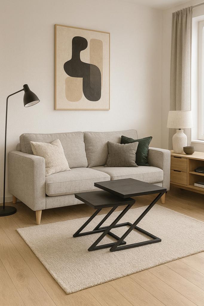 Salon/bijzettafels 2-Delig Z-Vorm €49,- Direct/Leverbaar, Huis en Inrichting, Tafels | Salontafels, Ophalen, Minder dan 50 cm