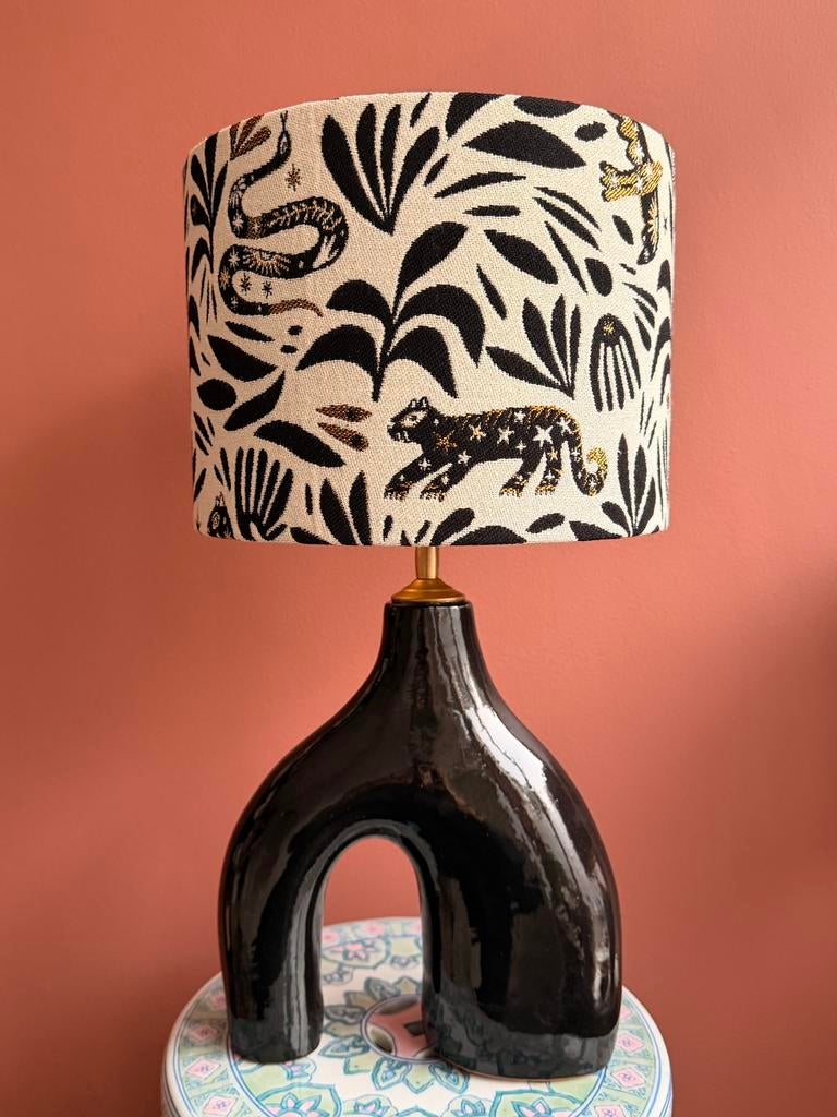 Zwarte vaas-lamp 48 cm, Huis en Inrichting, Ophalen of Verzenden, Nieuw, Minder dan 50 cm