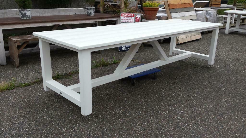 Witte Tafel in alle maten, Huis en Inrichting, Tafels | Eettafels, Grenenhout, Nieuw, Ophalen of Verzenden, Landelijk