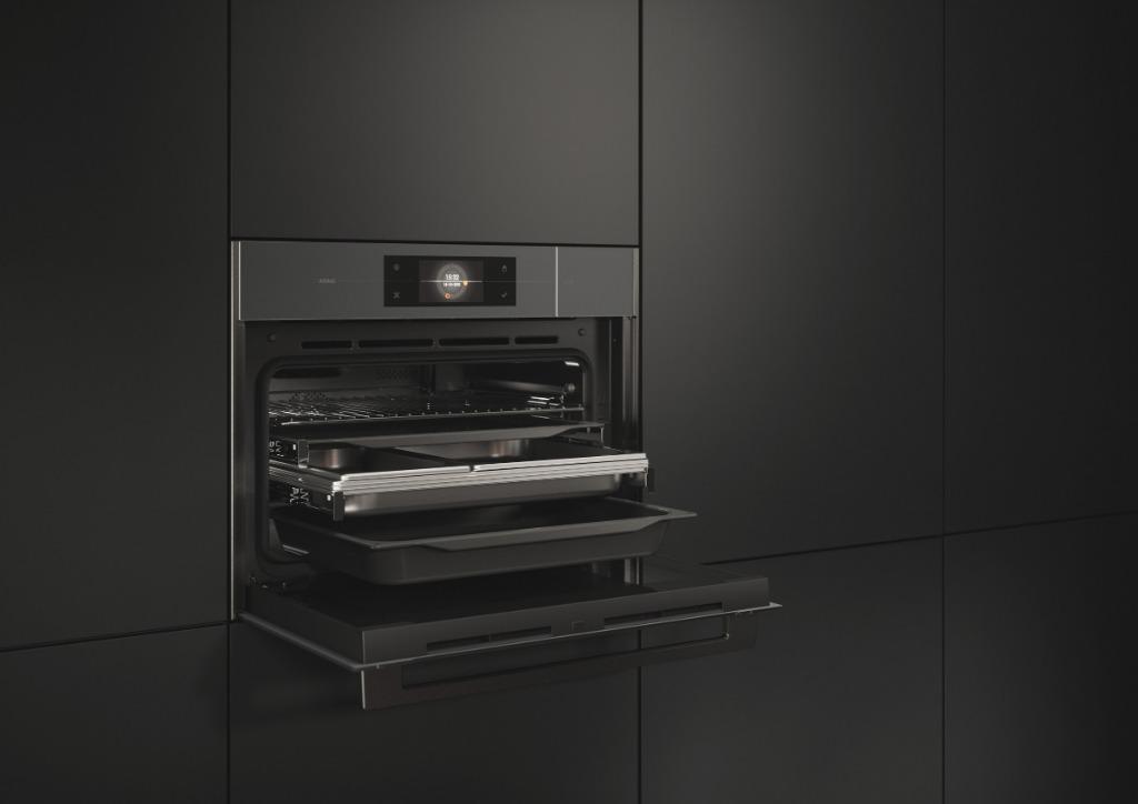 45CM ATAG CS4585M1C Combi-stoomoven Pearl Grey NIEUW IN DOOS, Hete lucht, Oven, Nieuw, Inbouw