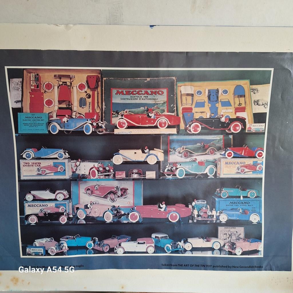 Meccano poster met modellen., Verzenden, Groter dan 1:32, Auto, Overige merken