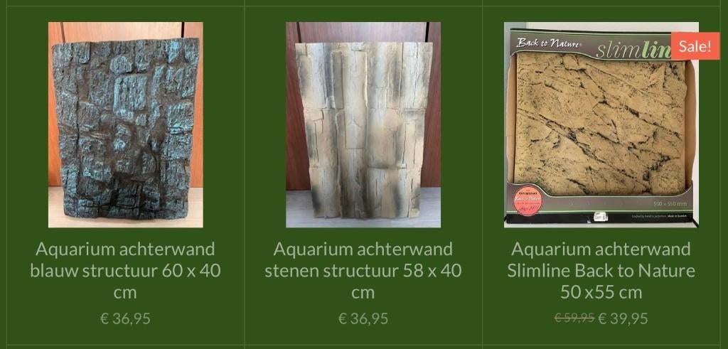Vele soorten aquarium achterwanden poster pvc/hars, ., Nieuw, Ophalen of Verzenden, .