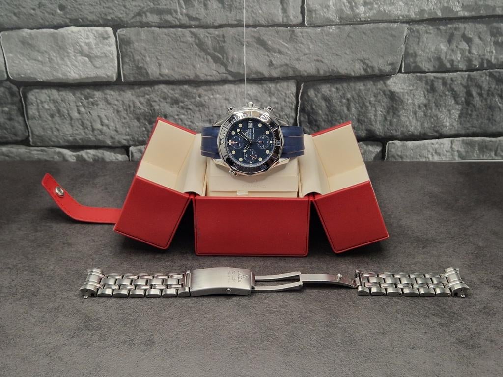 Omega Seamaster diver 300M professional chronograph, Staal, Staal, Polshorloge, Ophalen of Verzenden