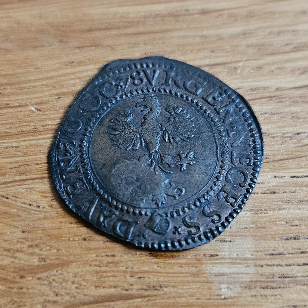 Antieke munt Deventer: Noodmunt 2 stuiver, Ophalen of Verzenden, Vóór koninkrijk, Overige waardes, Losse munt