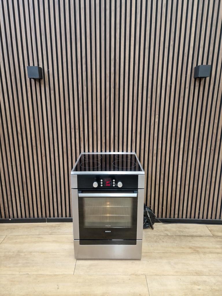 Luxe Rvs zwart Bosch Inductie Fornuis 60 cm (Gratis bezorgt), Zo goed als nieuw, Gas, Vrijstaand, 4 kookzones