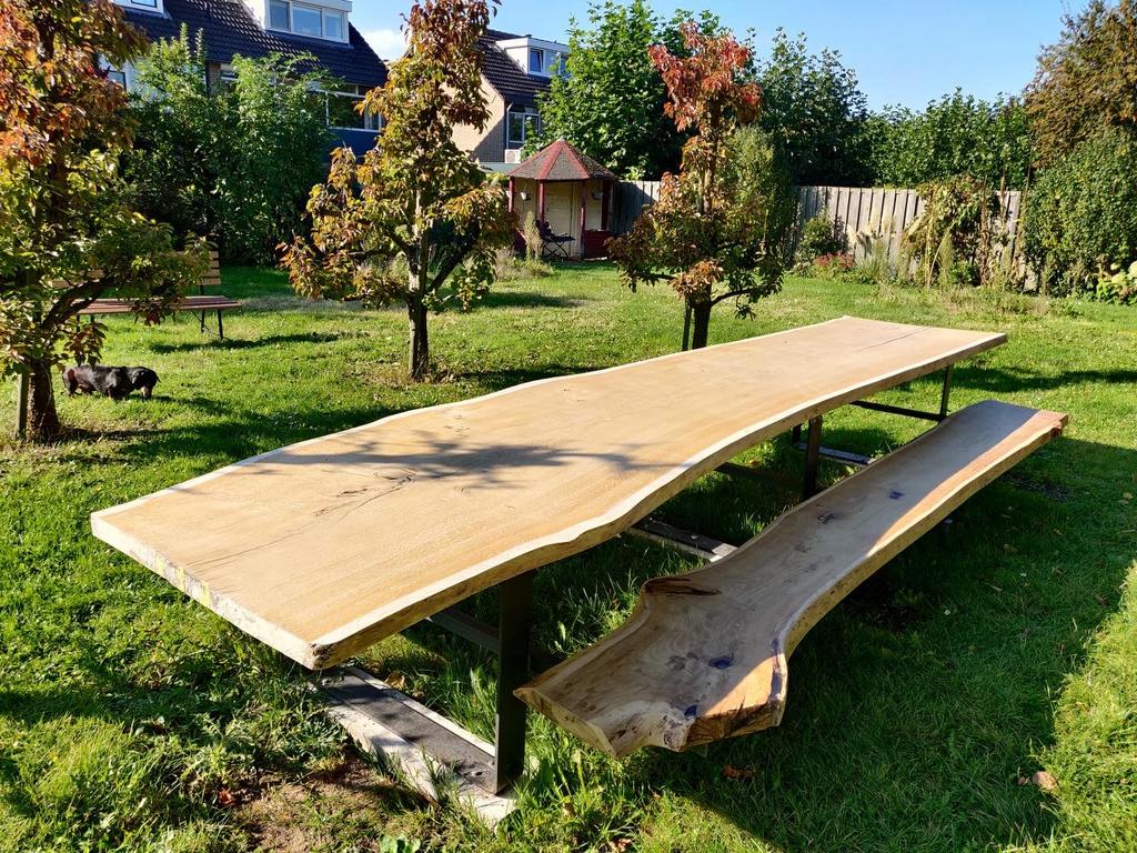 Foto 3 van schaaldelen eik groot voor boomstamtafel eettafel