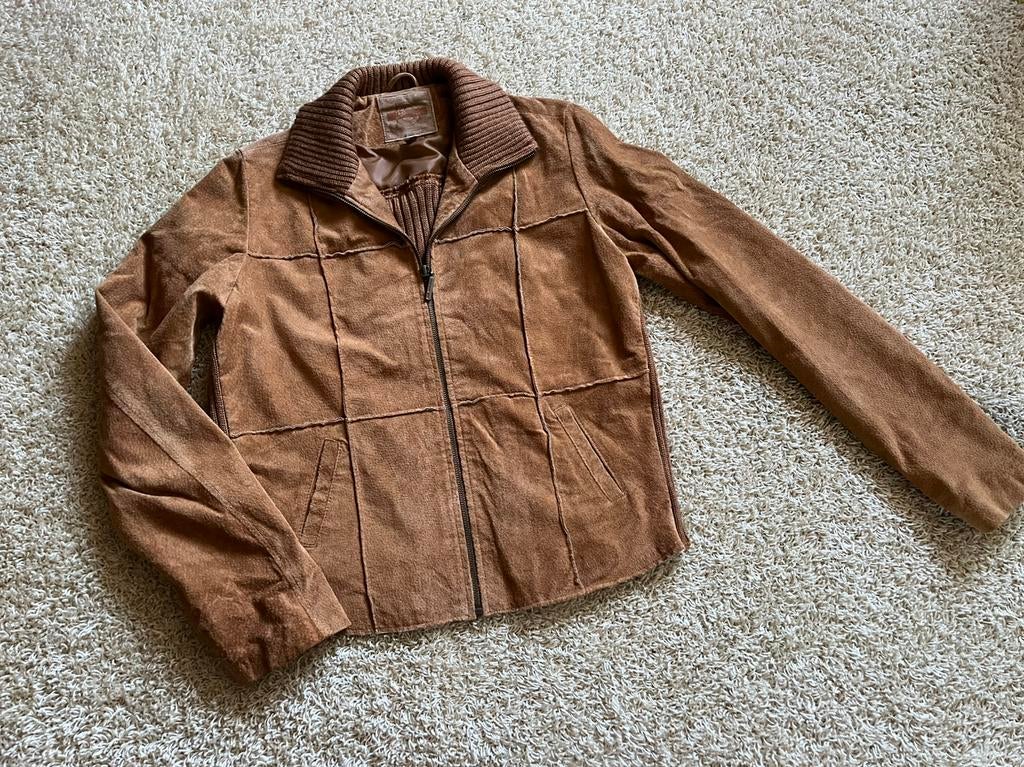 Stradivarius cognac echt suède leer jasje/vest mt. M, Ophalen of Verzenden, Zo goed als nieuw, Maat 38/40 (M), Bruin
