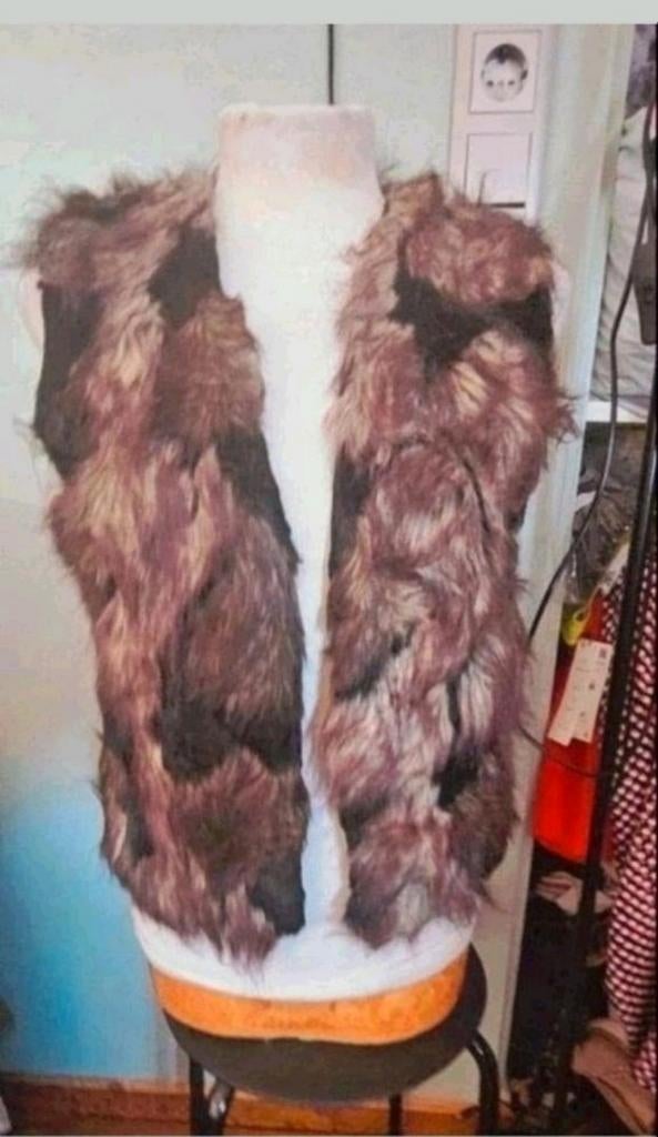 Bruin bont vest, Kleding | Dames, Bodywarmers, Ophalen of Verzenden, Zo goed als nieuw, Maat 38/40 (M), Bruin
