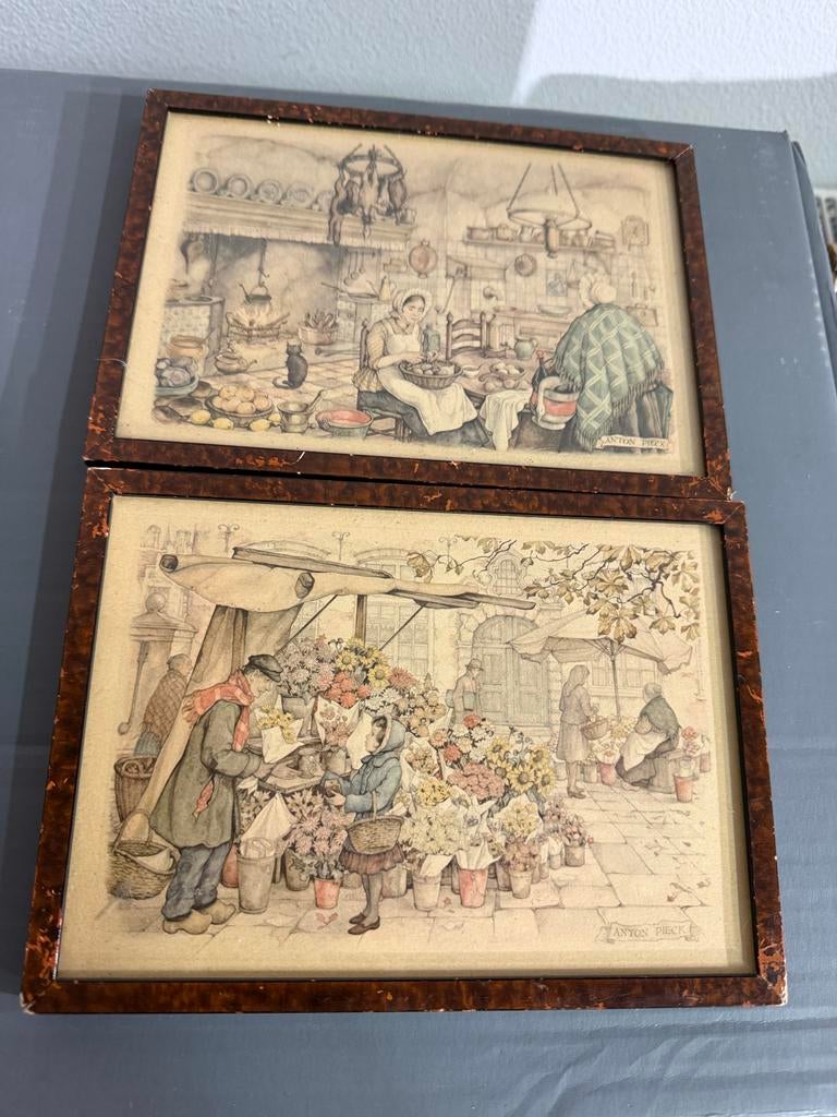 Twee Anton Pieck Prenten, Antiek en Kunst, Ophalen of Verzenden