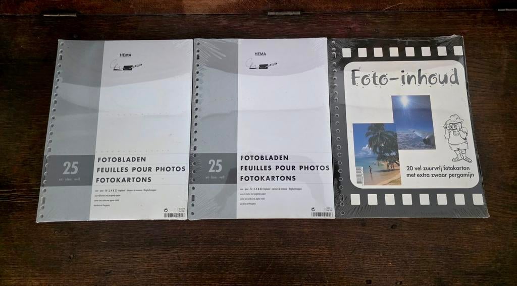 3 nieuwe pakketten witte ringband A4fotobladen met pergamijn, Ophalen of Verzenden, Nieuw