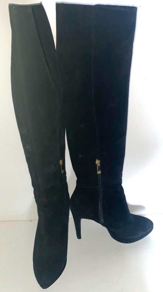 Cuple zwart suede sexy knie laarzen maat 37, Hoge laarzen, Zwart, Ophalen of Verzenden, Zo goed als nieuw