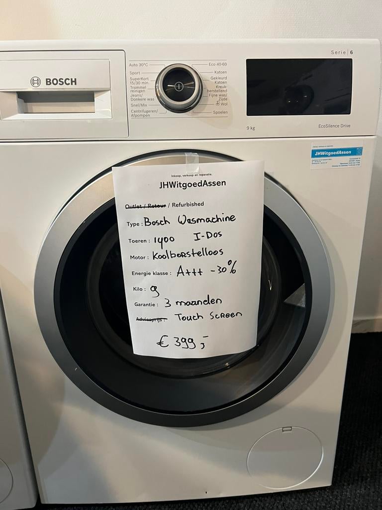Foto 2 van Bosch wasmachine I-Dos 9kg A+++. Bezorgd en garantie.