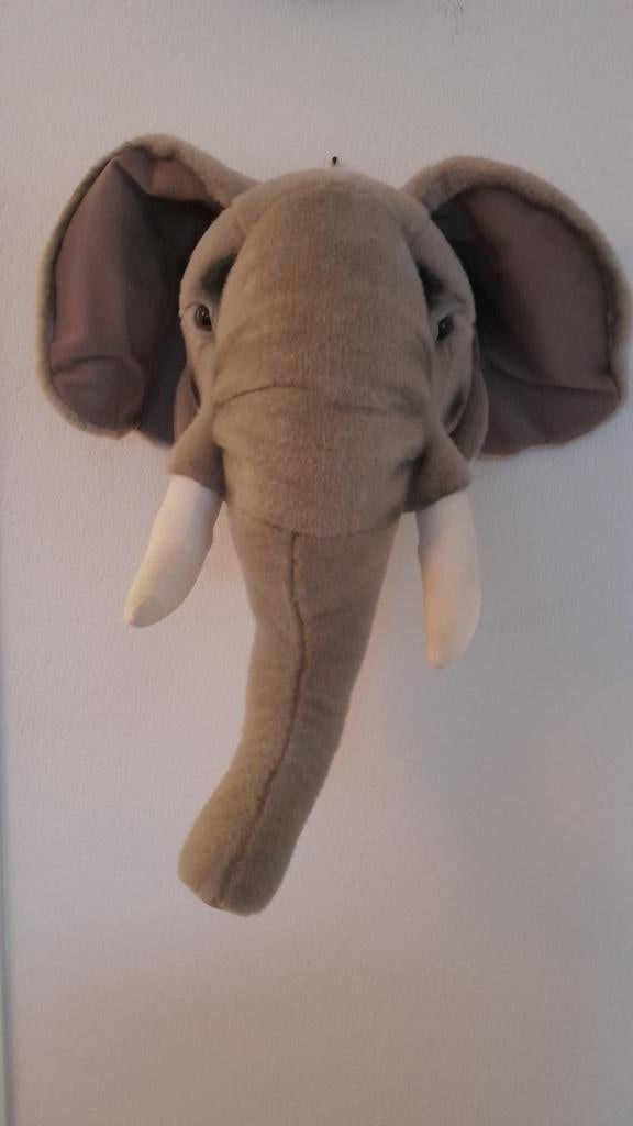 Muur Knuffel Dierenkoppen - Olifant & Giraffe en panter, Ophalen of Verzenden, Zo goed als nieuw, Wanddecoratie