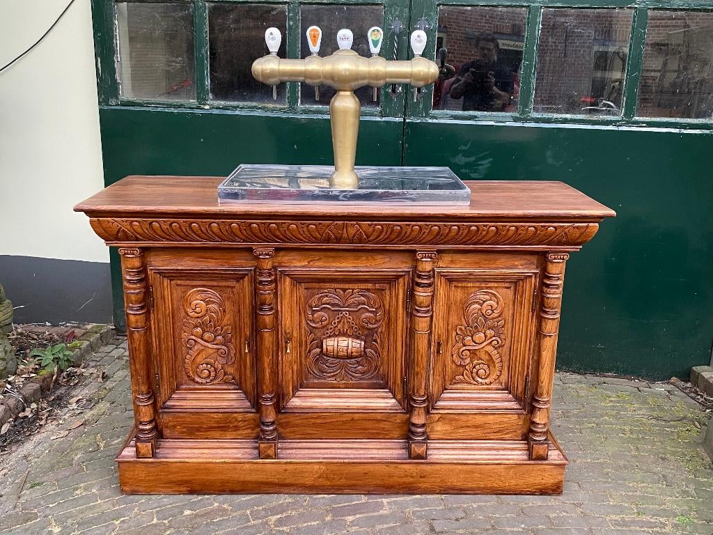 Antieke bar, Vlaamse brouwerij TOOG in eik, Huis en Inrichting, Barren, Gebruikt, Ophalen