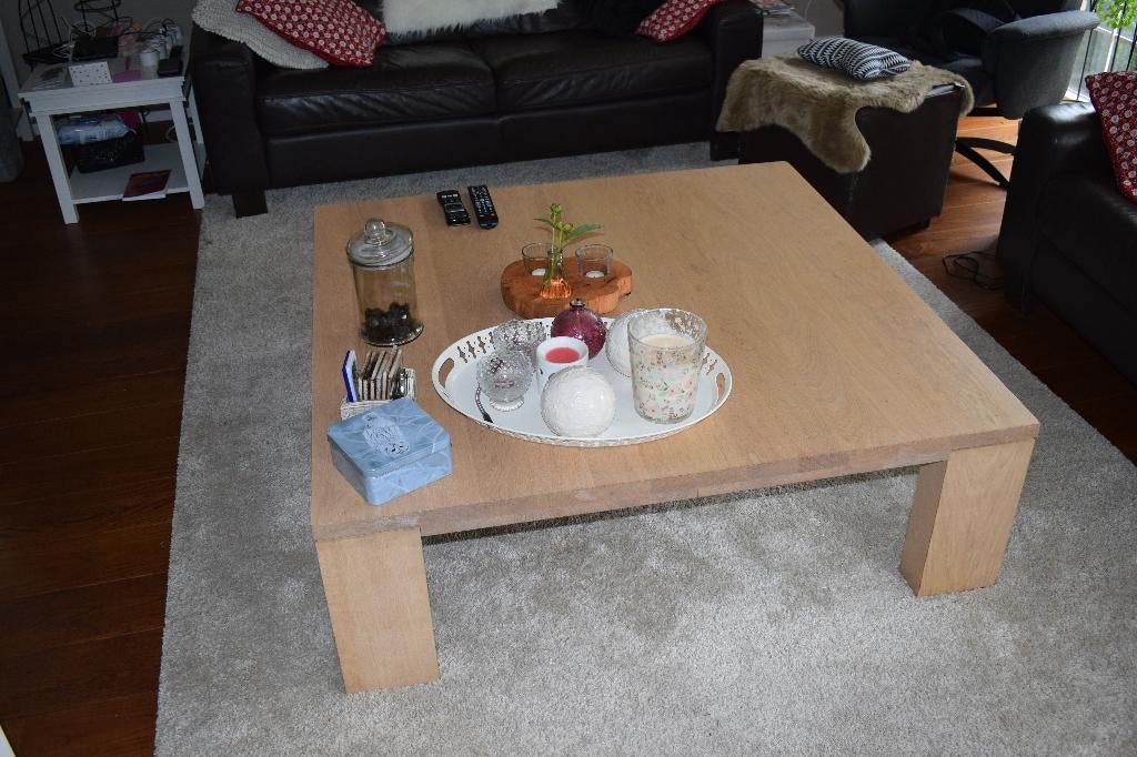 White wash eiken salontafel, Huis en Inrichting, Tafels | Salontafels, Ophalen, Zo goed als nieuw, Minder dan 50 cm, 100 tot 150 cm