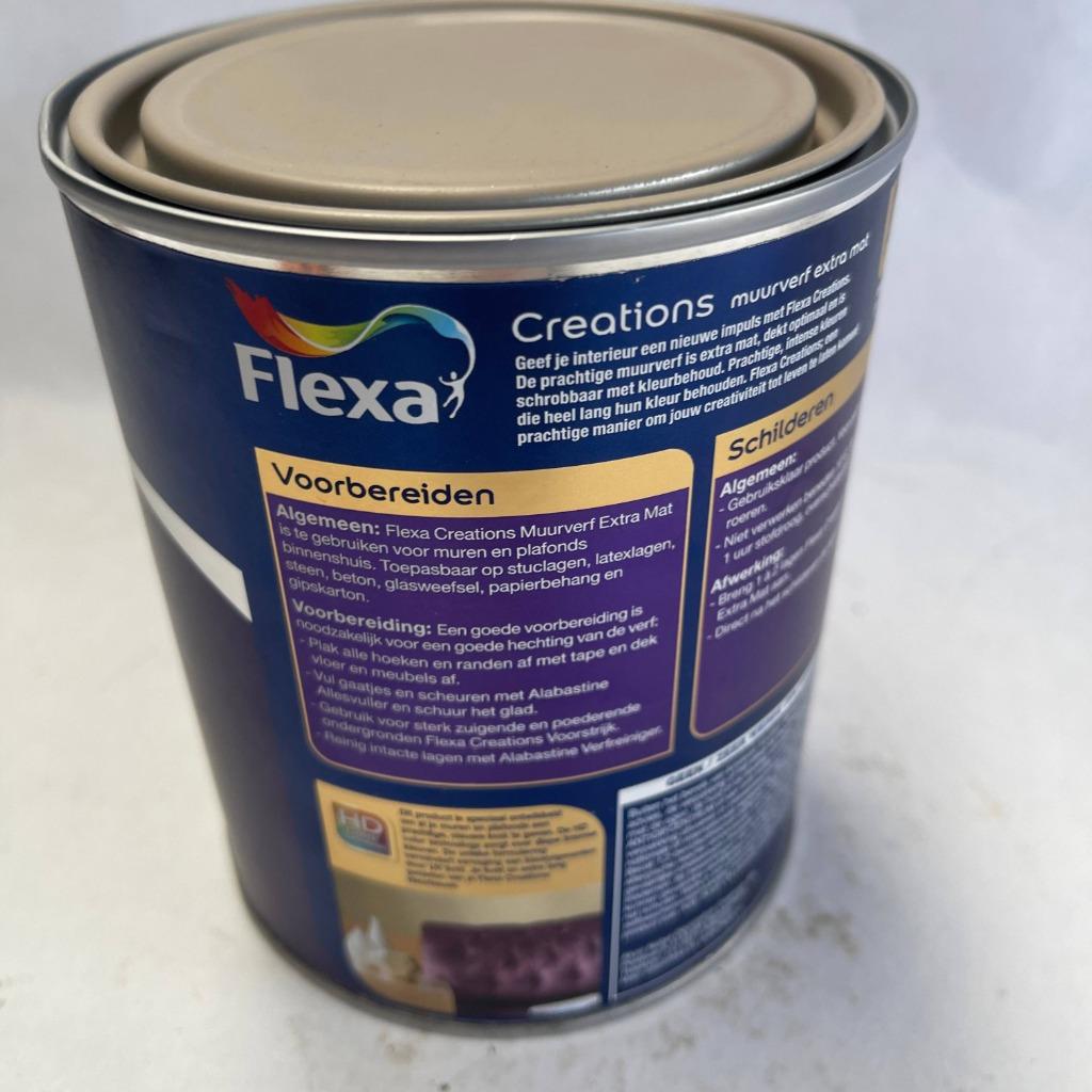 Flexa Creations Muurverf Brave Ground Bruin Extra Mat 1L, Doe-het-zelf en Verbouw, Verf, Beits en Lak, Flexa, Flexa, Bruin, Nieuw