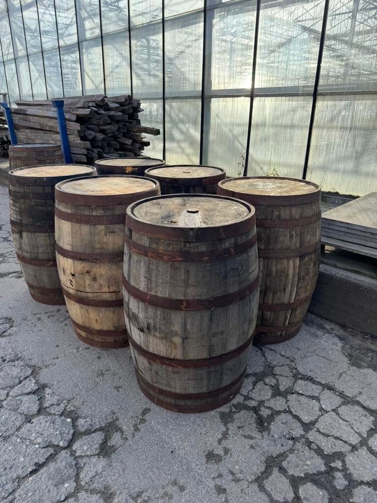 Regenton/ Whiskyvat / Plantenbak / Statafel 200 Liter, Tuin en Terras, Regentonnen, 150 liter of meer, Ophalen, Gebruikt, Hout