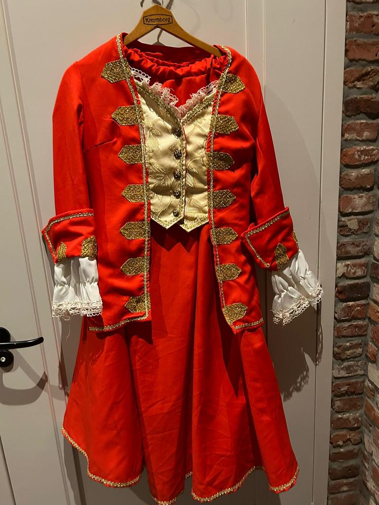 Markiezen jas markiezenjas carnavalsjas met rok.  maat s, Ophalen of Verzenden, Zo goed als nieuw, Carnaval