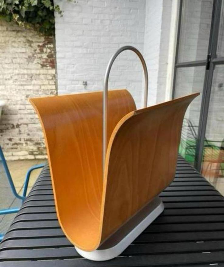 Ligne Roset Krantenbak Tijdschriftenhouder jaren 70 Plywood, Gebruikt, Ophalen of Verzenden, X, X
