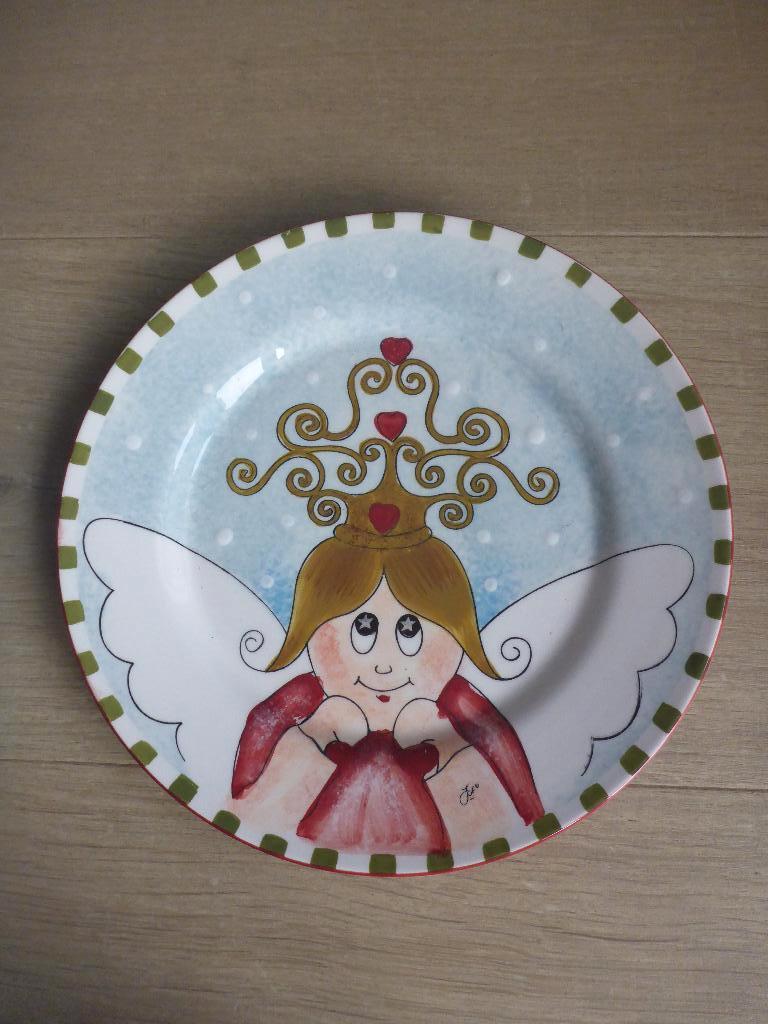 Ontbijtbordje, jet ter steege kerstengel., Huis en Inrichting, Keuken | Servies, Ophalen of Verzenden, Zo goed als nieuw, Bord(en)