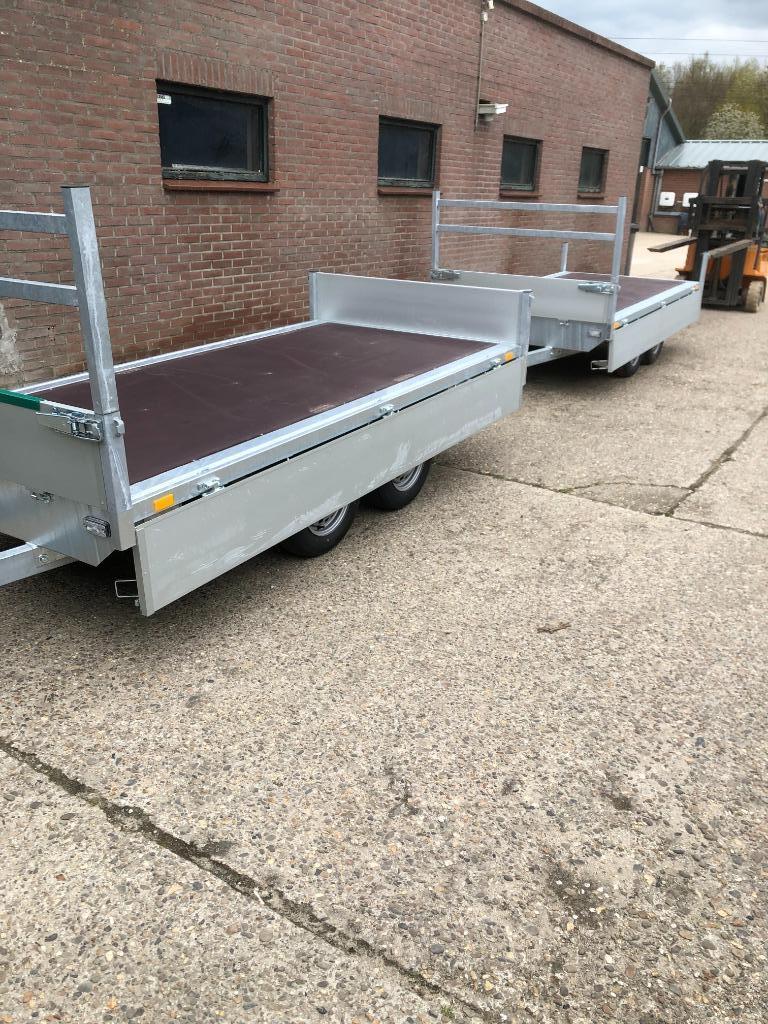 NIEUWE SYMA PLATEAUWAGENS ONGEREMD 3.10.M X 1.56.M-AKTIE, Auto diversen, Aanhangers en Bagagewagens, Ophalen, Nieuw