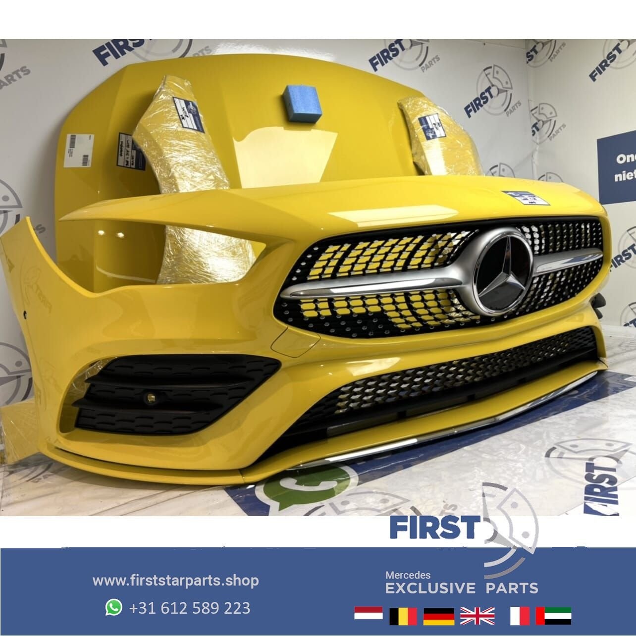 2020 W118 C118 CLA AMG VOORKOP GEEL Mercedes 2018-2024 VOORK, Gebruikt, -, Voor, Ophalen of Verzenden