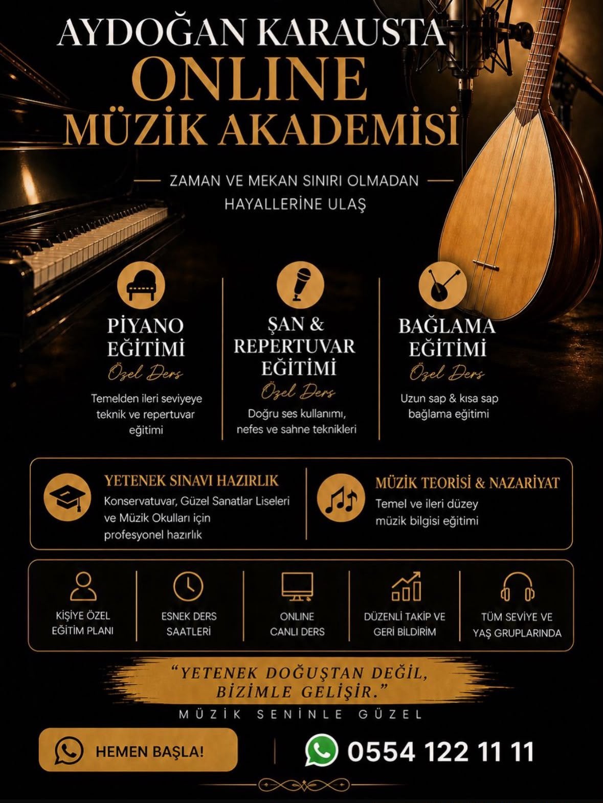 AYDOĞAN KARAUSTA - ONLINE MÜZİK AKADEMİSİ, Ophalen of Verzenden