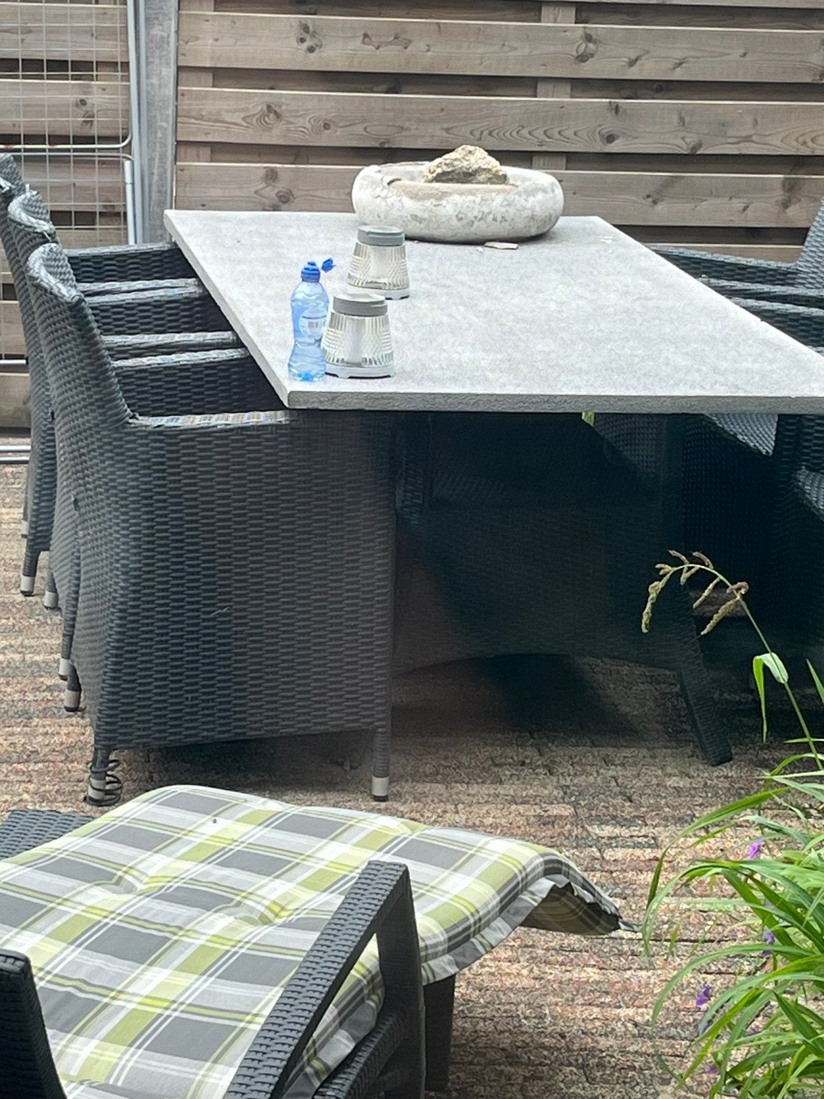 Tuinset met zes stoelen, Tuin en Terras, Tuinsets en Loungesets, Gebruikt, Overige materialen, Ophalen