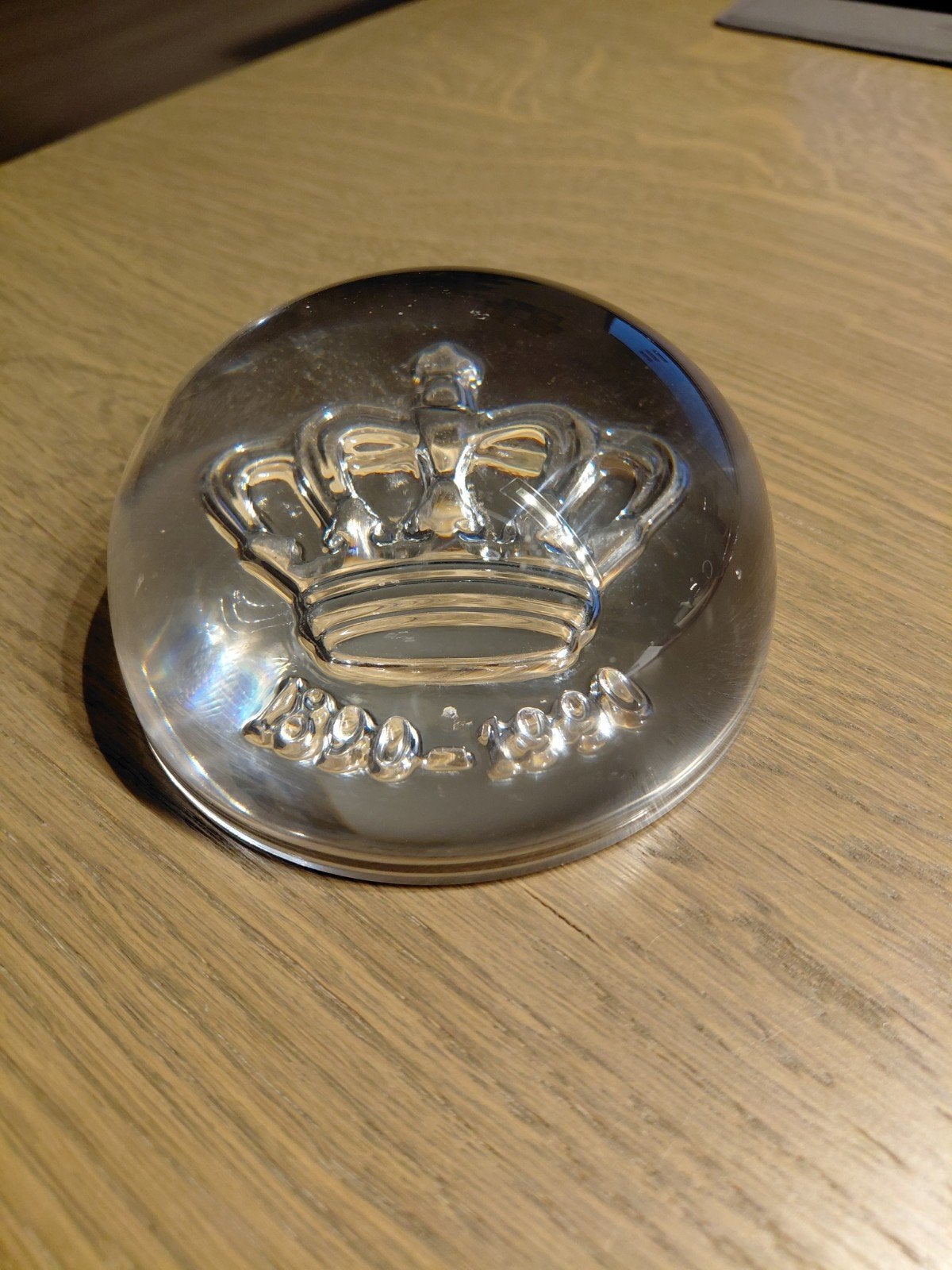 PRESSE-PAPIER- LEERDAM GLASFABRIEKEN - 100 JAAR SHELL, Ophalen of Verzenden