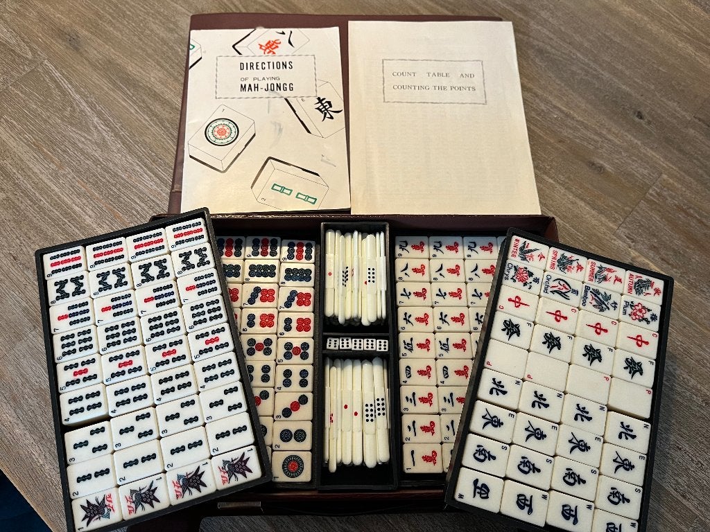 Vintage Mah-Jong luxe uitvoering, Ophalen of Verzenden, Gebruikt