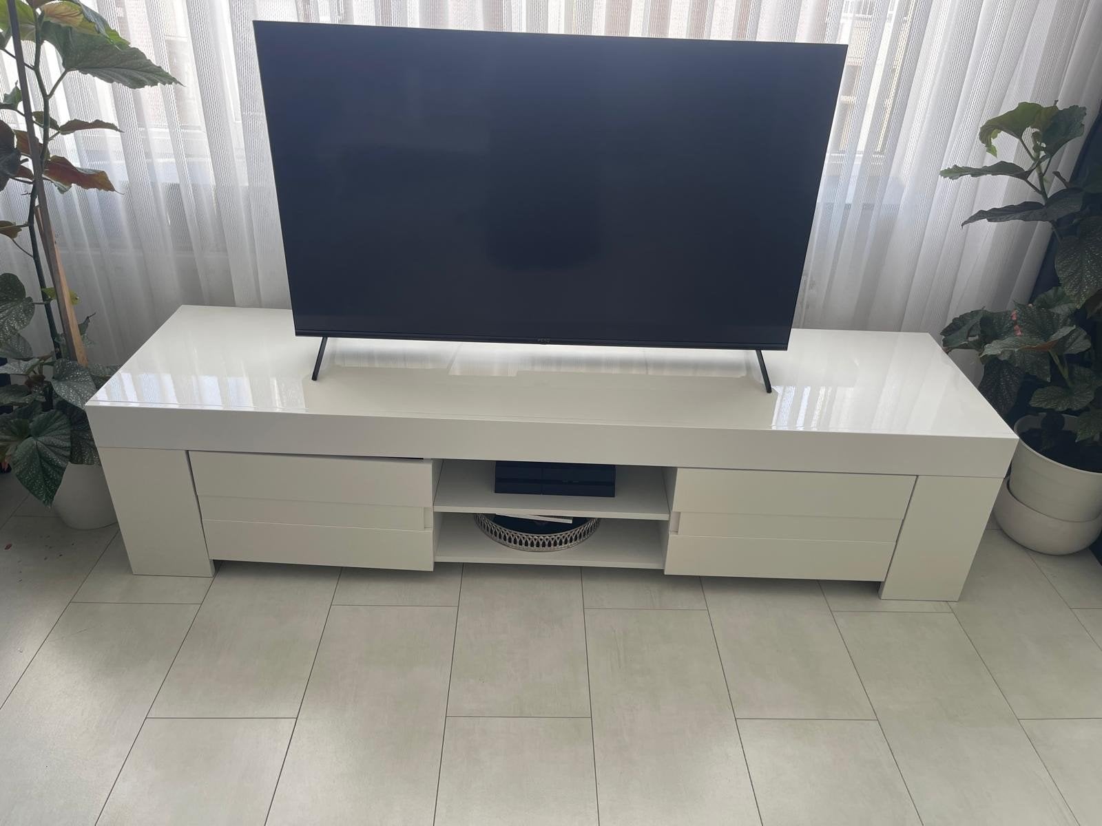 Hoogglans wit tv-meubel met lades, Huis en Inrichting, Ophalen, Zo goed als nieuw, 25 tot 50 cm, Minder dan 100 cm