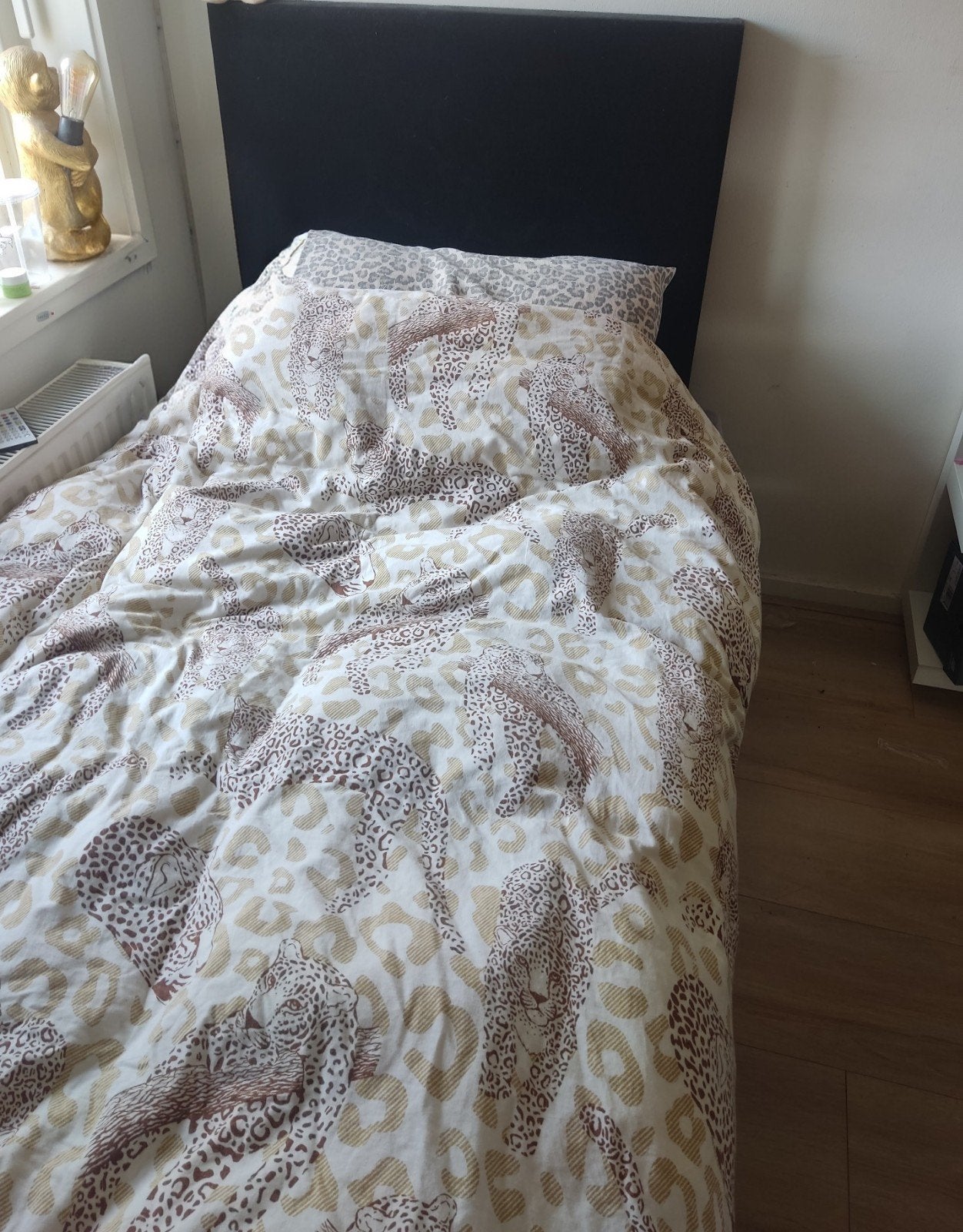 Eenpersoonsbed boxspring met hoofdbord en matras, Ophalen, Gebruikt, 90 cm, Eenpersoons