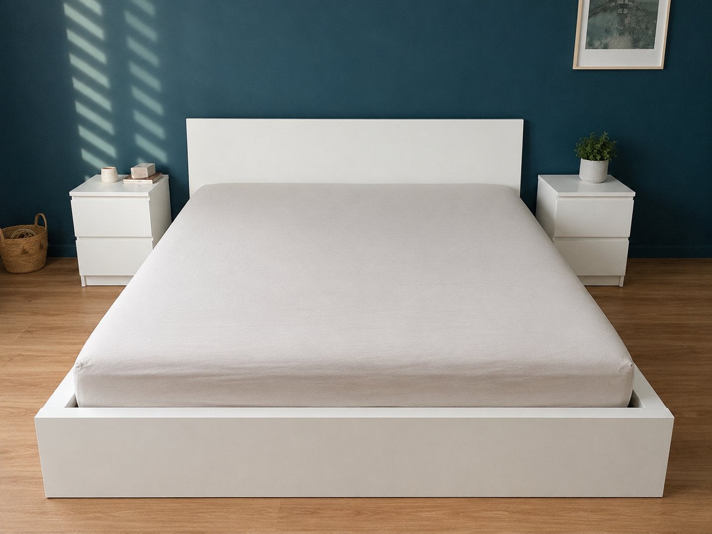 IKEA Malm Bed Frame 180x200 met 4 opberglades en lattenbodem, Ophalen, Wit, Tweepersoons, Zo goed als nieuw