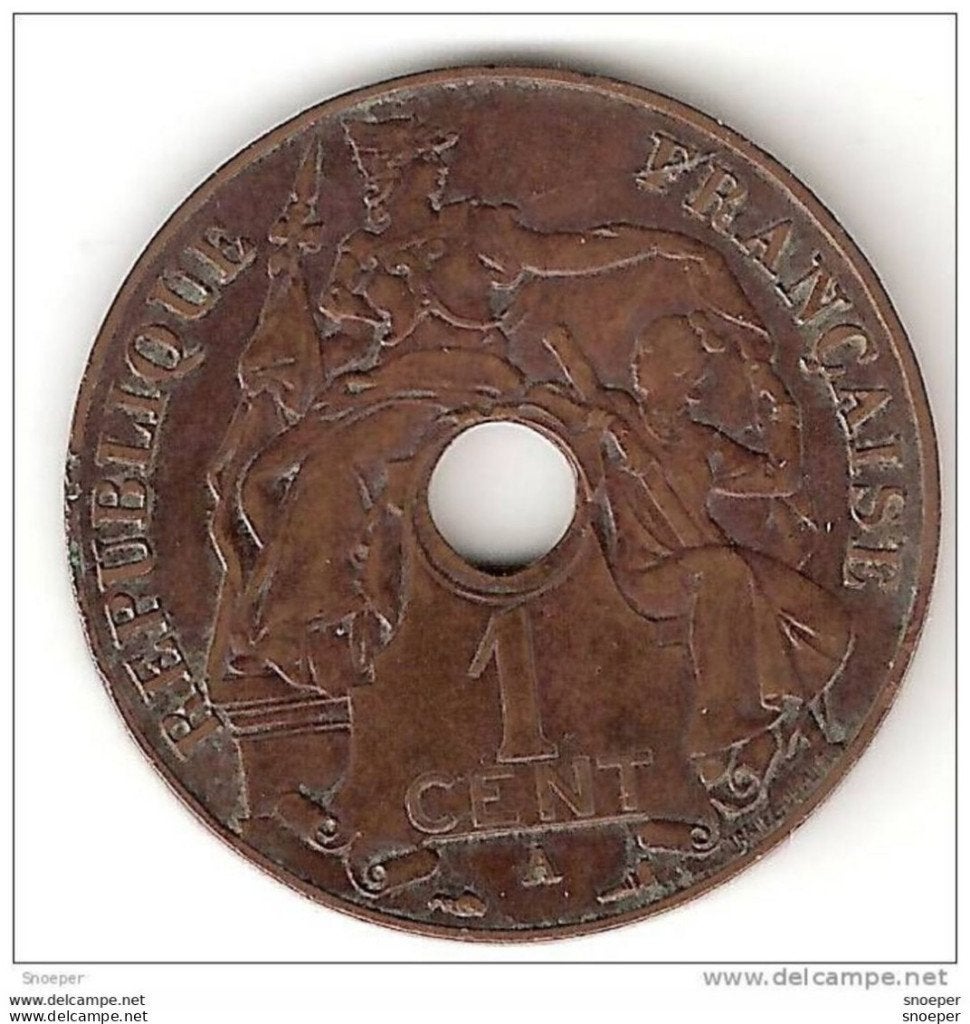 indo-china 1 cent 1931 torch km 12.1 vf+catalog val. 110$, Verzenden, Midden-Oosten, Losse munt