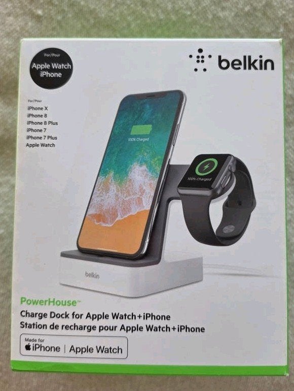 Belkin PowerHouse, Apple iPhone telefoon  en watch oplader z, Lightning, Ophalen of Verzenden, Zo goed als nieuw, Apple